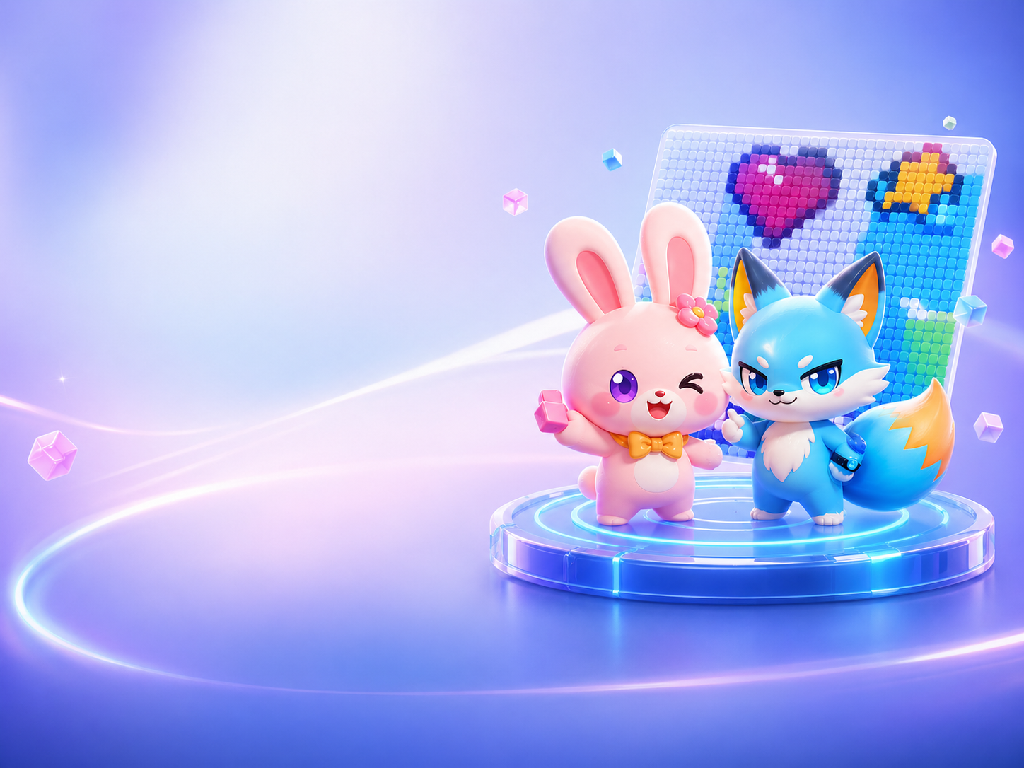 拼豆彩虹屋首页主视觉：AI 辅助拼豆创作形象